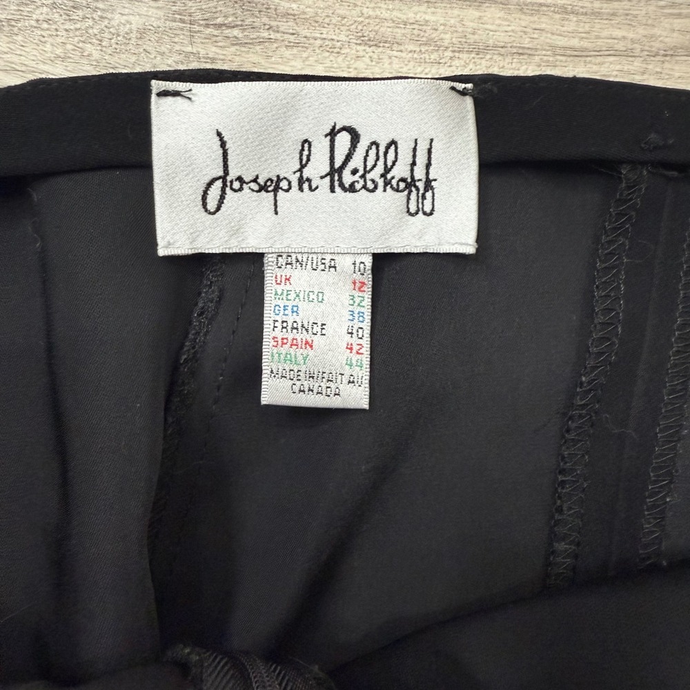 Joseph Ribkoff Black Split Hem Straight Leg Dress Pants Womens Size 10 Canada - Picture 3 of 11